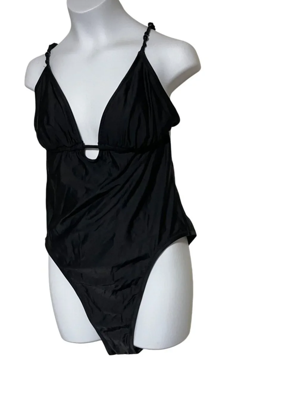 J.Crew Black One-Piece Swimsuit Womens Size 10 Adjustable Straps Lightweight